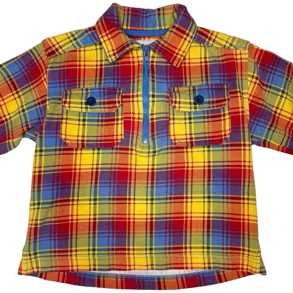Vintage‎ Gymboree Plaid Quarter Zip
